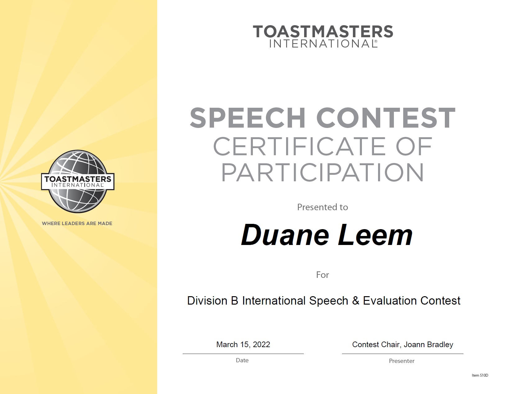 Toastmasters Division B 2022 Contest Lessons Learned