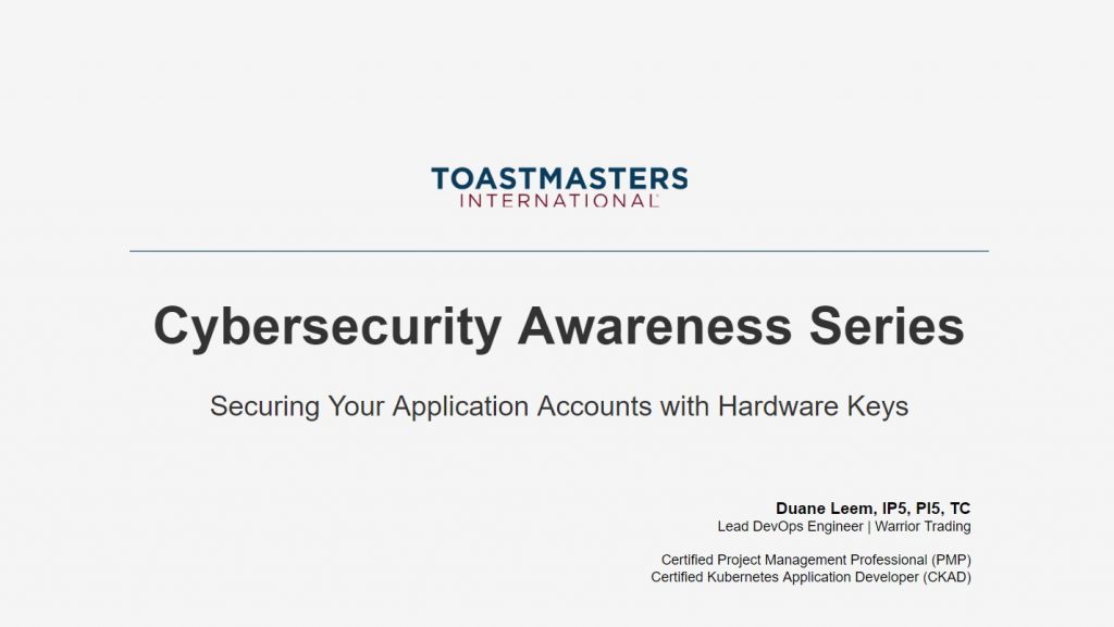 Cybersecurity - 2FA - Presentation